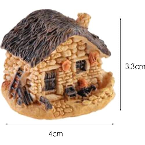 Gardening Creative Micro Landscape Small House Villa Resin Decor Chinese Antique Mini Retro Building Garden Figurines Miniatures