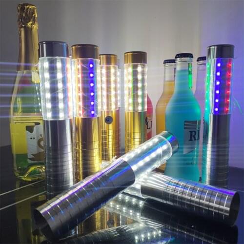 Modern Bar Night Light LED Strobe Baton Champagne Wine Bottle Sparkler Flash Sticks Bottle Flash Baton Champagne Crown Cap