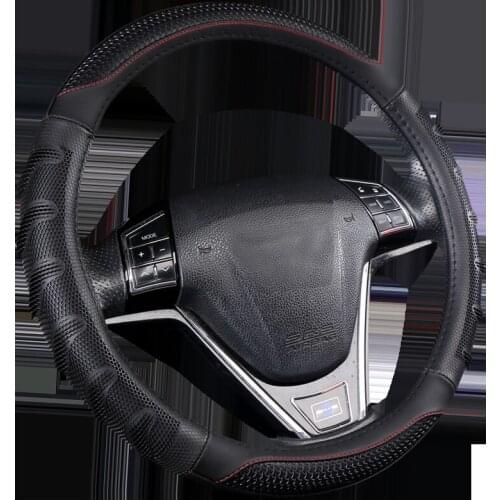 PU Leather Universal Car Steering-wheel Cover 38CM Car-styling Sport Auto Steering Wheel Covers Anti-Slip Automotive Accessories