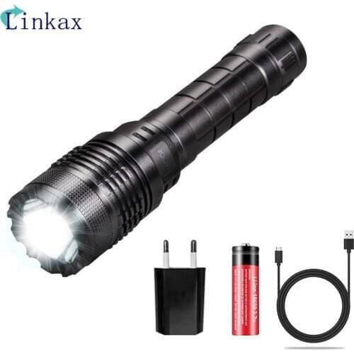 USB Rechargeable XML-2 LED Flashlight Ultra Bright torch Waterproof Tactical Torch 5 Mode Flashlight For Camping Hunting