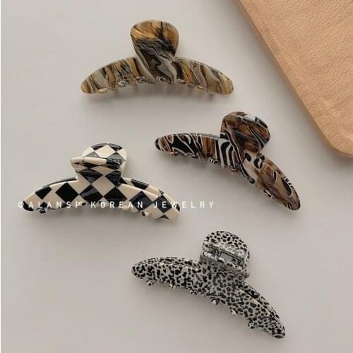 Korean Acetate Plate Hair Catch French Retro Clamping Plate Hair Clip Simple Back Head Clip Hair Accessories Girl