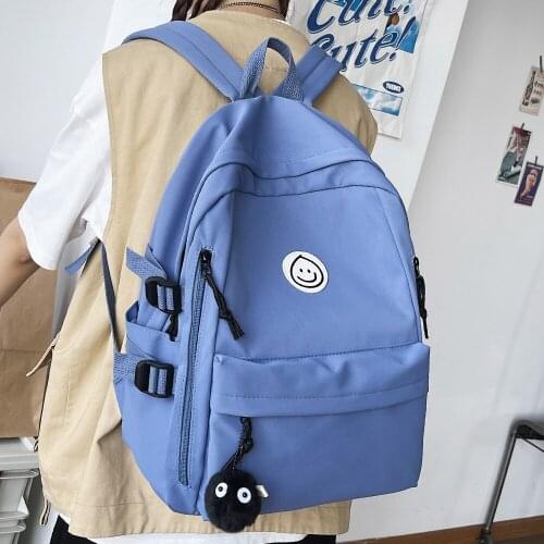 College Student Women School Bags White Cute Female Backpack Waterproof Kawaii Book Bag Ladies Teen Girl Backpacks Fashion Nylon