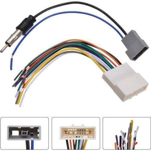 1pc Car DVD Radio Install Stereo Wire Harness Cable Plug Antenna Adapter For Nissan For Subaru