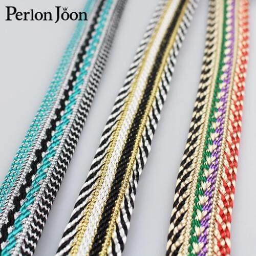 10 yard 2.1cm New Color gold thread polyester webbing clothing bag shoes decorative ribbon woven decorative accessories ZD003