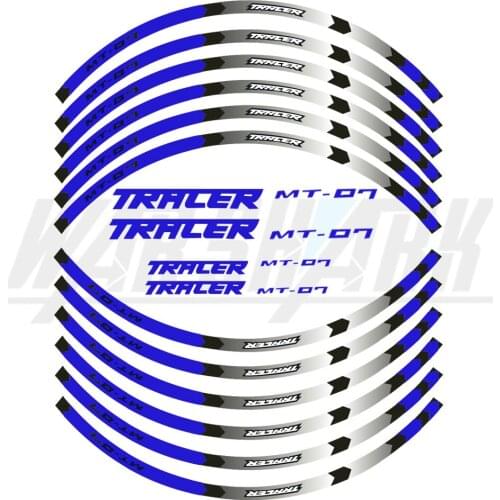 High Style Motorcycle Wheel Stickers Reflective MotorBike Waterproof Rim Decals For Yamaha MT-07 MT 07