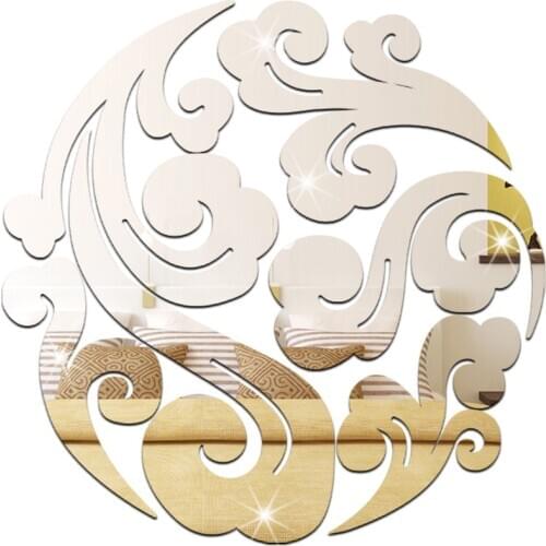 JM126 Cloud Decoration 3D Three-dimensional Removable Self Adhesive Acrylic Mirror Wall Sticker