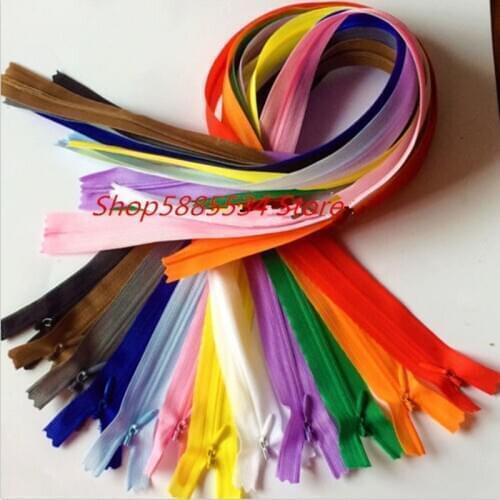 5/10pcs 3# 28cm/30cm/40cm/50cm/60cm nylon invisible soft tulle coil Chiffon zipper sewing Silk Zippers (color please choose)