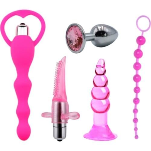 5Pcs/Set Silicone Butt Plug Dildo Masturbation Anal Plug Vibrator Vaginal Plug Sex Toy For Women Anal Dilator Toy for Gay GS0464