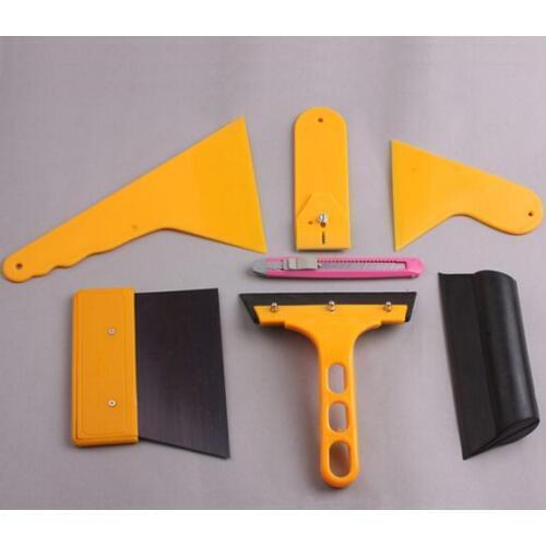 7pcs/set Car Styling Headlight Sticker Tools Kit Body Wrap Tint Vinyl Film Scraper Wiper Knife Cleaning Free Shipping
