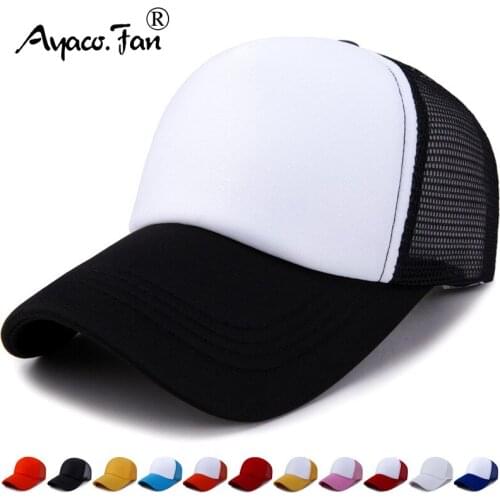 Patchwork Baseball Cap Spring Summer Hollow out Plain Mesh Solid Cotton Sunhat Adjustable Men Women Trucker Caps Hip Hop Dad Hat