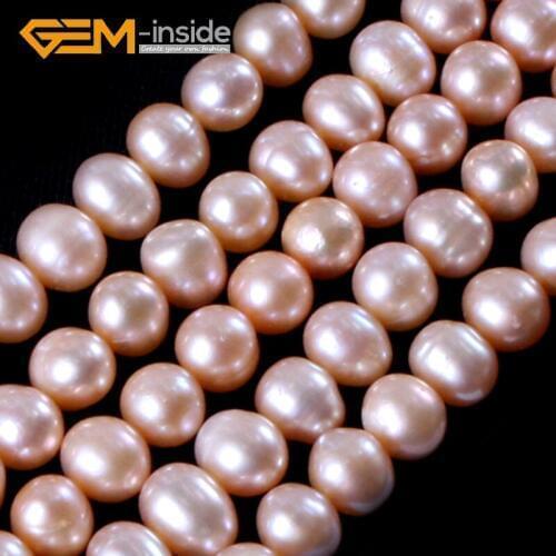 7-8mm Wholesale Natural Nearround Freshwater Pearl Beads For Jewelry Making Necklace 15inches DIY Jewellery Free Shipping