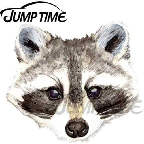JumpTime 13 x 7.9cm For Raccoon Face Funny Car Stickers and Decals Vinyl Car Wrap Auto Motorcycle Bumper Car Styling Decor