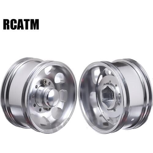 1 Pair CNC Alloy power Rear width Wheel Rim 25mm For 1/14 Tamiya RC Truck Man Scania R620 Actros LESU