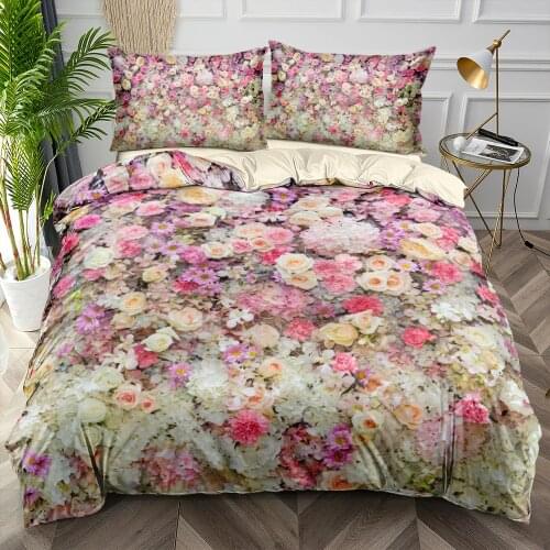 Floral Design Bedding Set Fashion Flower Duvet Cover Sets Quilt Covers Pillow Shams Double 200x200cm Full Custom Home Textiles