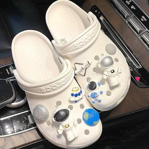 Croc Shoe Buckle Space Astronaut Hole Shoes Accessories Shoes Flower Croc Slippers Sandals Accessories Jewelry Decorative Buckle