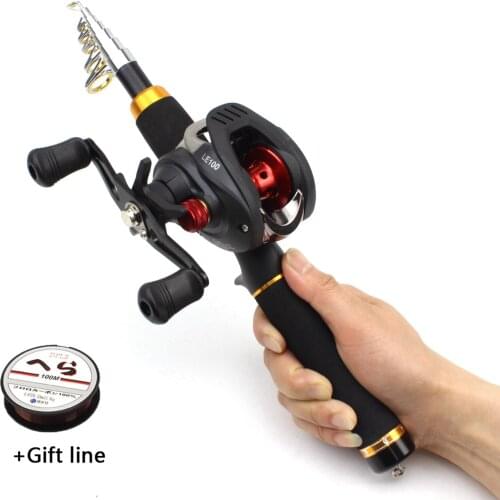 1.65m Casting Rod and Baitcasting Reel set Fishing rod with reel Portable Travel lure Rod 10-30g Lure Weight Trout Boat Rod
