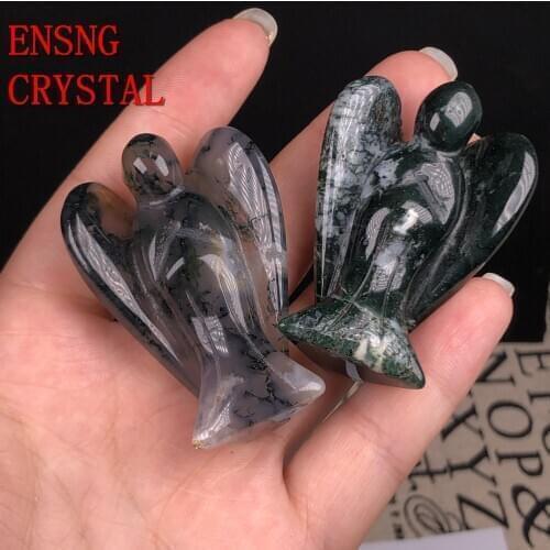 Natural Crystal Guardian Angel Figurine Quartz Colorful Healing Stone Gem Craft Gift Home Decor Ornaments