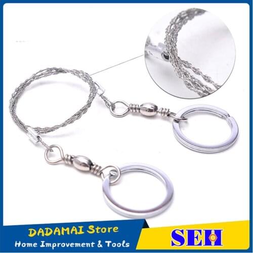 Outdoor Stainless Steel Wire Kits Camping Hiking Pocket Saw Wire Travel Emergency Survive Tool with Finger Handle for Cutting