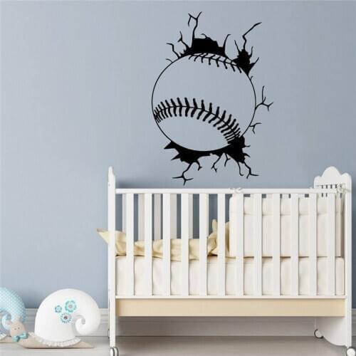 Reaped Baseball Ball Wall Decal Team Sports Softball Vinyl Sticker Home Interior Decor Kids Boys Room Bedroom Gym Decor HY1255