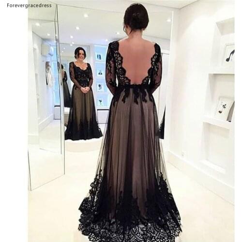 New Black Mother of the Bride Dresses Long Sleeve Formal Women Wear Evening Wedding Party Guests Dress Plus Size