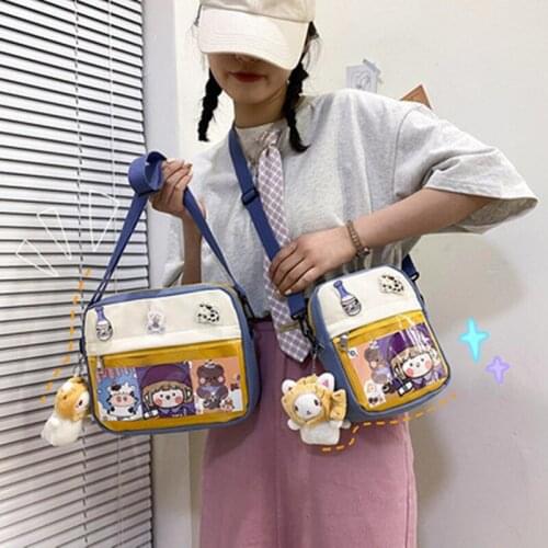 Transparent pain bag 2021 new Mori hit color girl personality shoulder bag fashion student messenger bag itabag