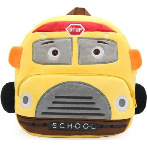 Cartoon Plush Car Toy Backpacks Kindergarten Schoolbag Kids Travel Mini Bag Children Plushie School Bags Girls Boys Bookbag
