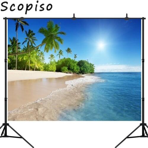 Scopiso Vinyl Cloth Summer Sea Beach View Photo Backgrounds Photo Studio Indoor Printed Children Photo Backdrops Studio Prop