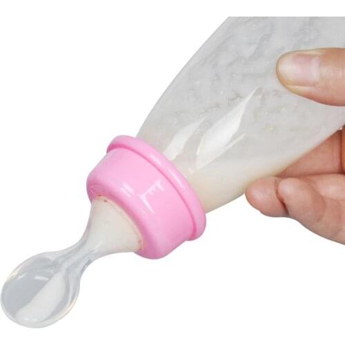 Silicone Babys Feeding Spoon Silicone Food Supplement Childrens Rice Paste Bottle 240ML