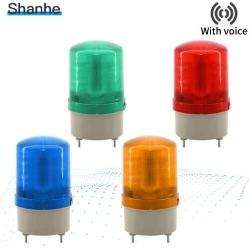 LED-1101 With voice Rotating rotary LED strobe Alarm Lamp light siren yellow blue red green LED warning light 12V 24V 110V 220V