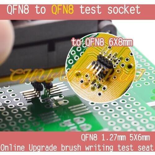 IC TEST WSON8 QFN8 5x6mm to DFN8 QFN8 6x8mm test socket DFN8 WSON8 MLF8 to QFN8 socket Pitch=1.27mm