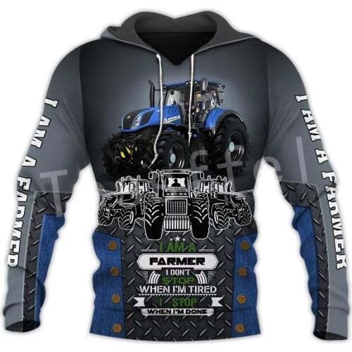 Tessffel Worker Farmer Tractor Pullover Crewneck Streetwear Harajuku Funny Casual Tracksuit Autumn Hoodies 3DPrint Men/Women B12