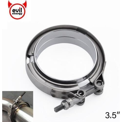 Evil energy 3.5inch Exhaust V Band Clamp Flange Kit Quick Release V Band Clamp For Turbo Exhaust Turbo Downpipe Exhaust Clamp