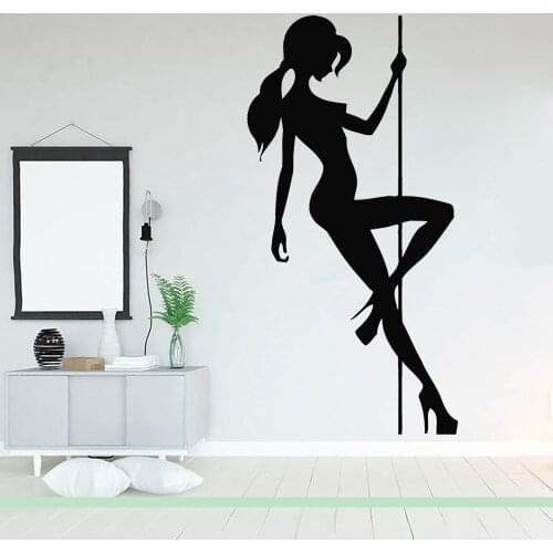 Striptease Vinyl Wall Stickers Sexy Naked Girl Pole Dance Wall Decal for Home Bedroom Dance classroom Decoration Mural X925
