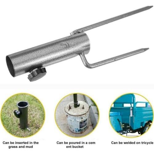 Sun Beach Umbrella Stand Fishing Stand Garden Lawn Patio Parasol Ground Anchor Spike Umbrella Stand Holder Heavy Duty
