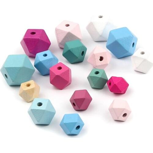 12mm/15mm/20mm Wooden Beads Mixed Multi-Faceted Octagonal Beads Making Bracelet Necklace Loose Spacer Beads Jewelry,30-50PCs