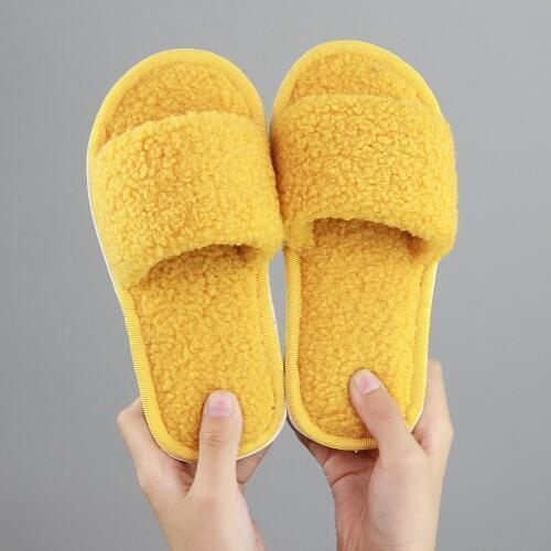 2020 New Winter Indoor Slippers Children Simple Solid Wool Slippers Baby Warm Home Shoes Baby Non-slip Boys Slipper