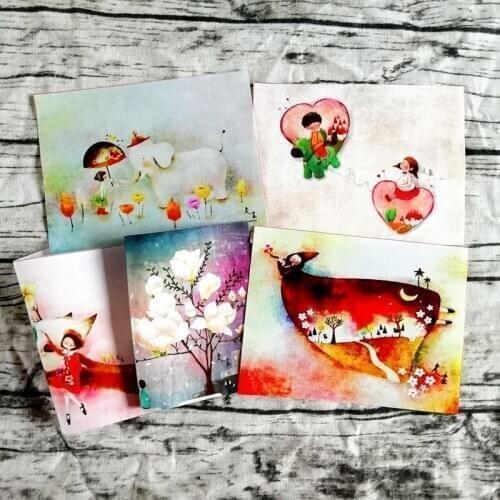 Childrens painting Cotton Fabric Sewing Quilting Fabrics for Patchwork Needlework DIY to apron /clothes/bags/purse 15x20cm 5pcs
