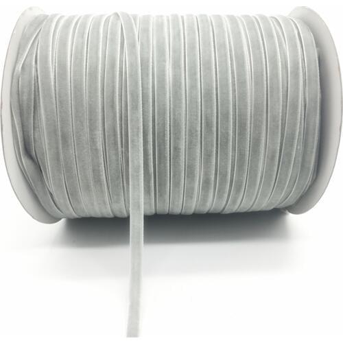 5Yards/lot 1/4" 6mm Gray Soft Comfortable Velvet Ribbon Headband Clips Bow Wedding Christmas Decoration