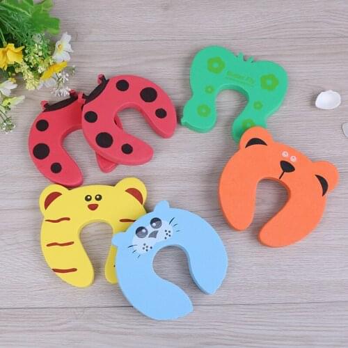 6pcs Door Stops Stopper For Baby Protector Safety Creative Childrens Cartoon Animals Exit Card Door Clamp EVA Door Blocked