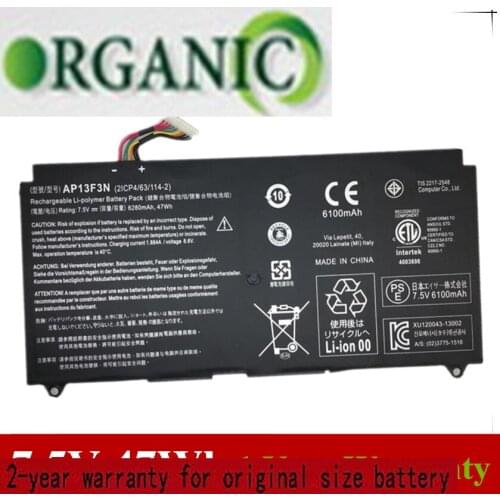 7.5V 47Wh 6280mAh AP13F3N Laptop Battery For Acer Aspire S7-392 Ultrabook Series 2ICP4/63/114-2