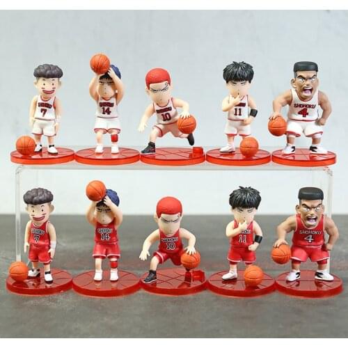 Anime Slam Dunk Hanamichi Sakuragi Kaede Rukawa Miyagi Ryota Hisashi Mitsui Akagi Takenori Q Ver PVC Figures Toys Dolls 5pcs/set