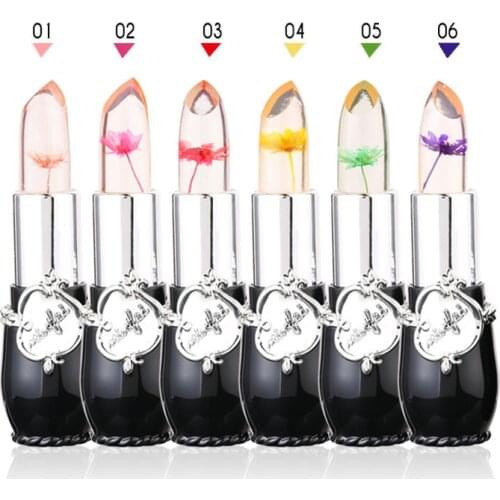Transparent Changed Color Lip Balm Moisturizing Jelly Flower Makeup Temperature Lipstick Long-lasting Lipbalm Anti Aging TXTB1