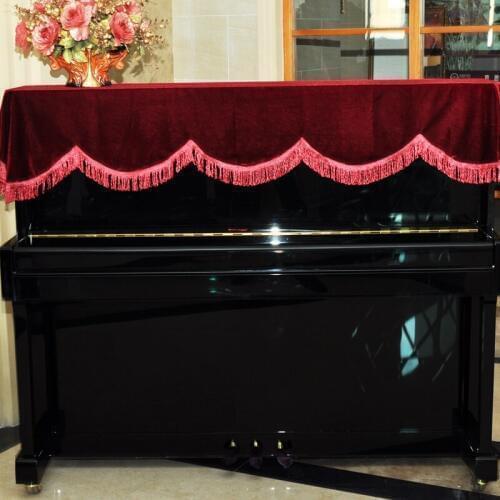 180x75cm wine/purple/coffee velvet piano cover dust proof cover for piano half cloth cover cloth dust proof towel
