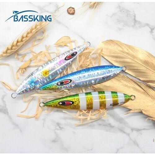 BASSKING Metal Slow Jigging Bait 60/80/100/160/200g Slow Jigging Bait Lures Isca Artificial Pesca Barbed Hooks Leurre Peche