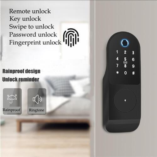 Remote electronic control password smart home fingerprint lock fingerprint smart lock swipe card lock apartment door lock