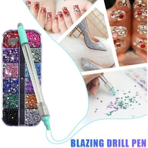 Electric Nail Drill Pen Multifunctional Manual Point Drill DIY Nail Art Embroidery Accessories Diamond Painting Dotting Tools