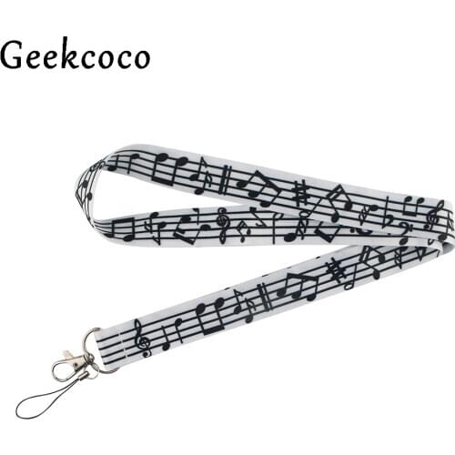 J1371 Musical Notes Lanyard for Keys Badges Name Tag ID Holder Keychain for Music Lover Teacher Student Musician Gifts