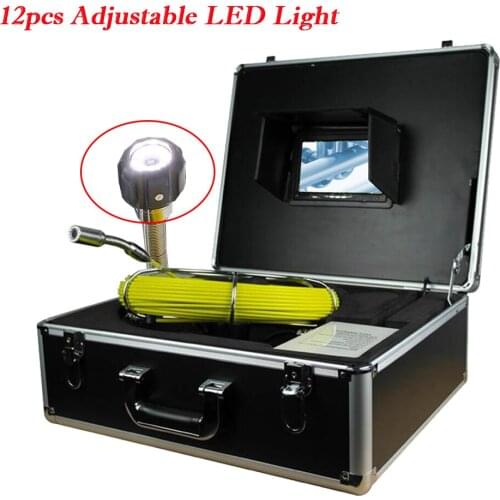 7'' TFT-LCD Monitor Sewer Camera Pipe Clean Inspection 23mm Camera Head HD 720P 1000TVL Duct Industrial Drain Endoscope System