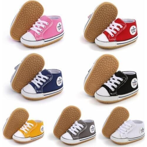 Baby Girls Canvas Shoes Children Boys Casual Solid Cotton Sneaker Anti-Slip Soft Sole Infant First Walkers Toddler Shoes 0-18M