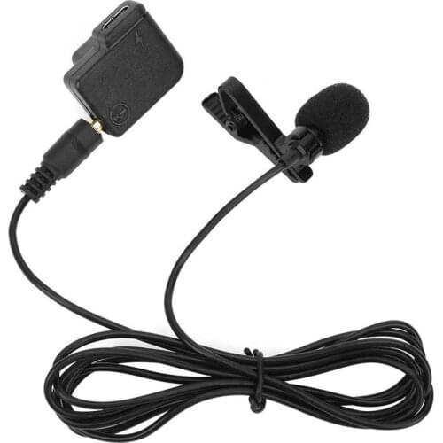 1.5M Condenser Recording Collar Clip Microphone for DJI OSMO ACTION Sports Camera New External Microphone Black Color HOT